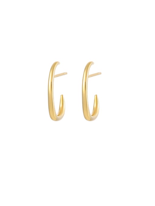 ES2594 [Gold] 925 Sterling Silver Geometric Minimalist Stud Earring